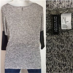 Divided H&M Faux Leather Sleeve Top XS